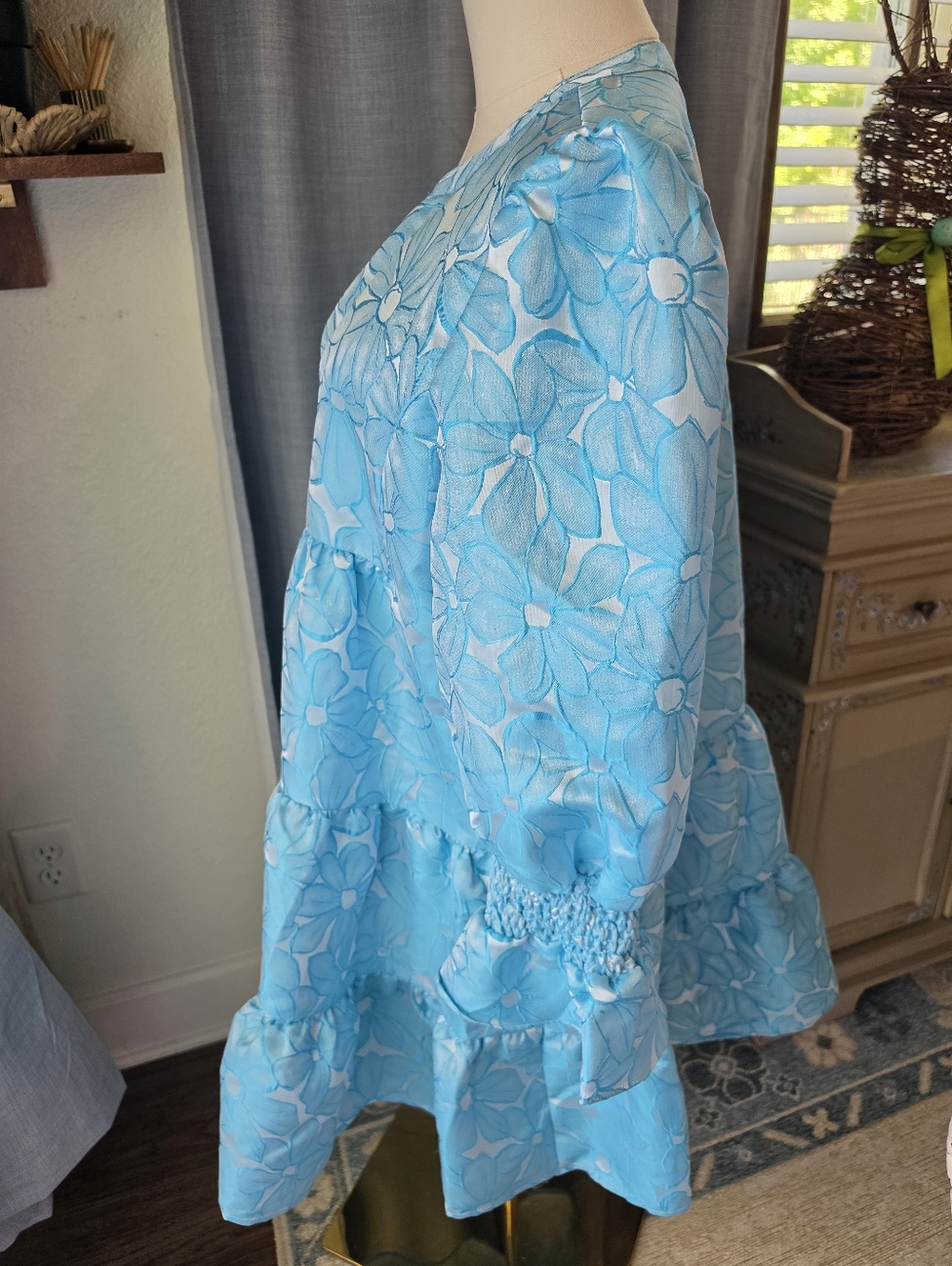 Tuckernuck Pomander Place Blue Daisy Jaquard Kenzo Dress - Picture 5 of 5